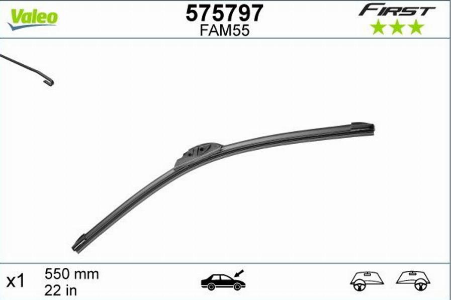 Valeo VFAM55 - Wiper Blade www.autospares.lv