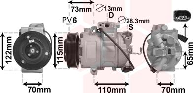 Van Wezel 4901K701 - Kompresors, Gaisa kond. sistēma www.autospares.lv