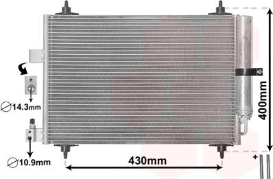 Van Wezel 40005286 - Kondensators, Gaisa kond. sistēma www.autospares.lv