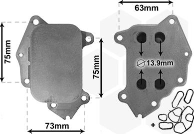 Van Wezel 40003396 - Eļļas radiators, Motoreļļa www.autospares.lv