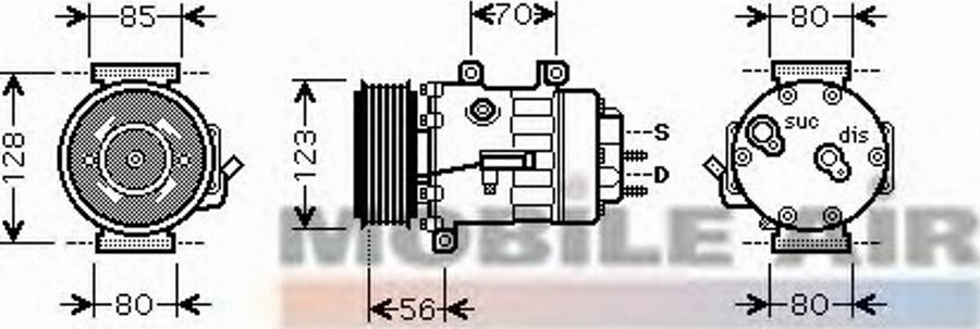 Van Wezel 4000K307 - Kompresors, Gaisa kond. sistēma autospares.lv