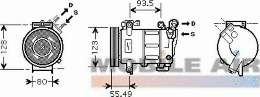 Van Wezel 4000K316 - Kompresors, Gaisa kond. sistēma www.autospares.lv