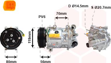 Van Wezel 4000K322 - Kompresors, Gaisa kond. sistēma autospares.lv