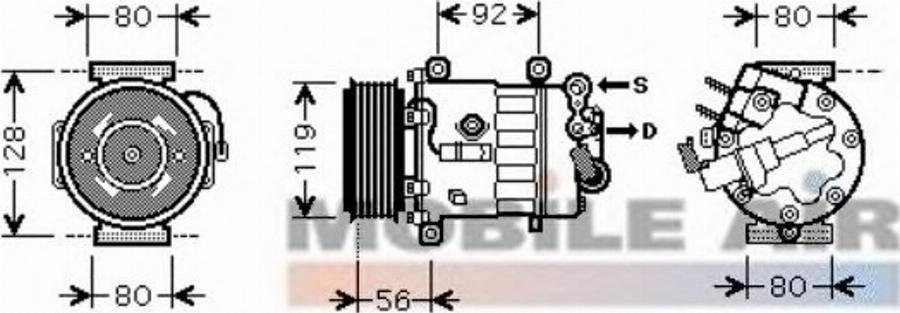 Van Wezel 4000K327 - Kompresors, Gaisa kond. sistēma autospares.lv