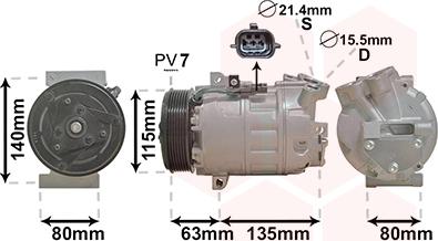 Van Wezel 4300K486 - Kompresors, Gaisa kond. sistēma www.autospares.lv