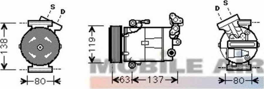 Van Wezel 4300K437 - Kompresors, Gaisa kond. sistēma www.autospares.lv