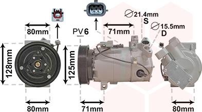 Van Wezel 4300K636 - Kompresors, Gaisa kond. sistēma autospares.lv