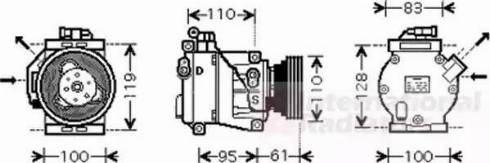 Van Wezel 4300K368 - Kompresors, Gaisa kond. sistēma www.autospares.lv