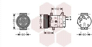 Van Wezel 4300K367 - Kompresors, Gaisa kond. sistēma www.autospares.lv