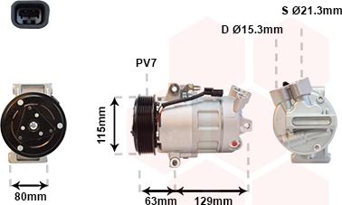 Van Wezel 4300K384 - Kompresors, Gaisa kond. sistēma www.autospares.lv