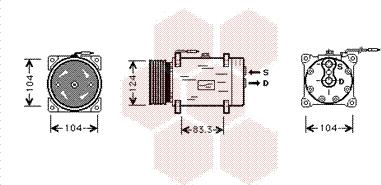 Van Wezel 4300K244 - Kompresors, Gaisa kond. sistēma www.autospares.lv