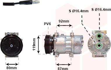 Van Wezel 4300K283 - Compressor, air conditioning www.autospares.lv