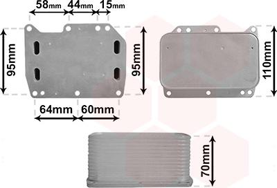 Van Wezel 43013704 - Eļļas radiators, Motoreļļa www.autospares.lv