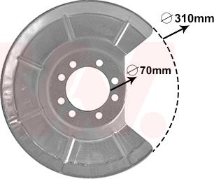 Van Wezel 5942373 - Dubļu sargs, Bremžu disks www.autospares.lv