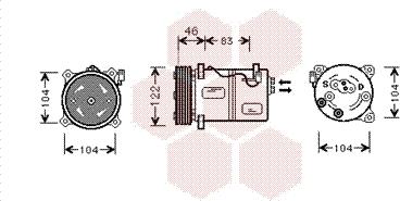 Van Wezel 5900K095 - Compressor, air conditioning www.autospares.lv