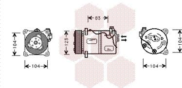 Van Wezel 5900K059 - Compressor, air conditioning www.autospares.lv