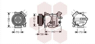 Van Wezel 5900K144 - Compressor, air conditioning www.autospares.lv