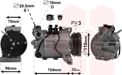 Van Wezel 5900K183 - Compressor, air conditioning www.autospares.lv