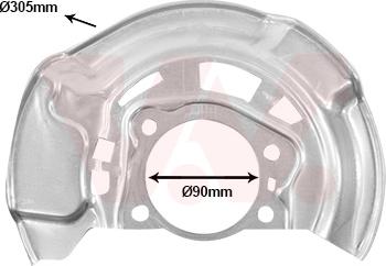 Van Wezel 5420372 - Dubļu sargs, Bremžu disks www.autospares.lv