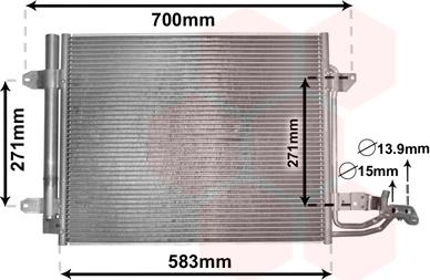 Van Wezel 58005211 - Kondensators, Gaisa kond. sistēma www.autospares.lv