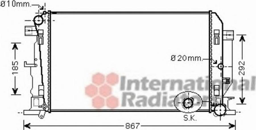 Van Wezel 58002282 - Radiators, Motora dzesēšanas sistēma www.autospares.lv