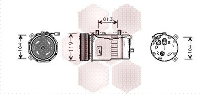 Van Wezel 5800K046 - Kompresors, Gaisa kond. sistēma www.autospares.lv