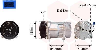 Van Wezel 5800K164 - Kompresors, Gaisa kond. sistēma www.autospares.lv