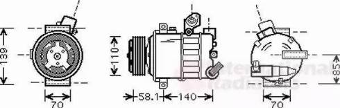 Van Wezel 5800K302 - Kompresors, Gaisa kond. sistēma autospares.lv