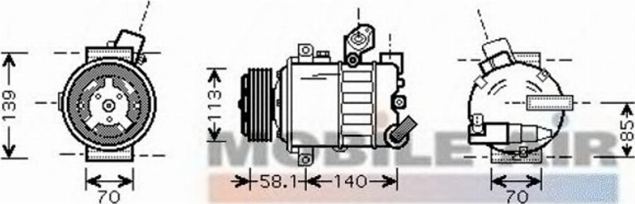 Van Wezel 5800K285 - Elektromagnētiskais sajūgs, Gaisa kond. kompresors autospares.lv