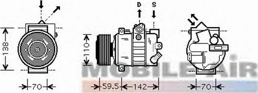 Van Wezel 58 00 K220 - Elektromagnētiskais sajūgs, Gaisa kond. kompresors www.autospares.lv