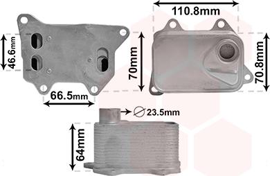 Van Wezel 58013704 - Oil Cooler, engine oil www.autospares.lv