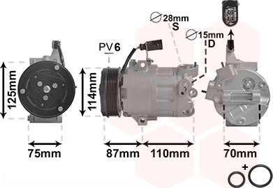 Van Wezel 5801K705 - Kompresors, Gaisa kond. sistēma www.autospares.lv