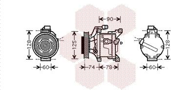 Van Wezel 5300K445 - Kompresors, Gaisa kond. sistēma www.autospares.lv