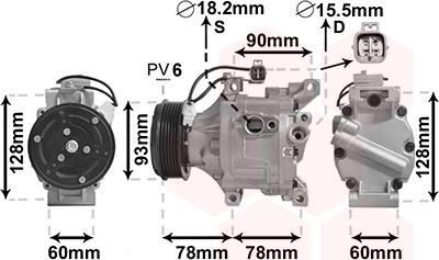 Van Wezel 5300K443 - Kompresors, Gaisa kond. sistēma www.autospares.lv