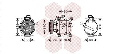 Van Wezel 5300K450 - Kompresors, Gaisa kond. sistēma www.autospares.lv