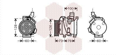 Van Wezel 5300K451 - Kompresors, Gaisa kond. sistēma www.autospares.lv