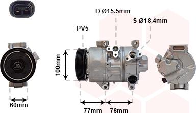 Van Wezel 5300K584 - Kompresors, Gaisa kond. sistēma www.autospares.lv