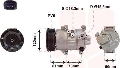 Van Wezel 5300K581 - Kompresors, Gaisa kond. sistēma www.autospares.lv