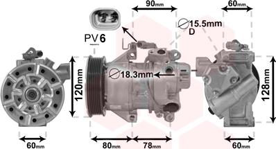 Van Wezel 5300K656 - Kompresors, Gaisa kond. sistēma www.autospares.lv