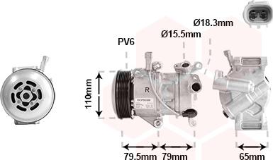 Van Wezel 5300K720 - Kompresors, Gaisa kond. sistēma www.autospares.lv