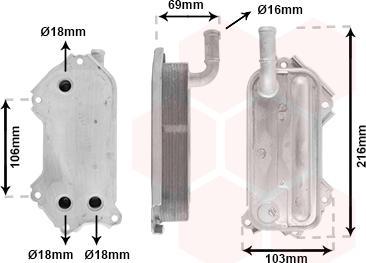 Van Wezel 53013702 - Eļļas radiators, Motoreļļa www.autospares.lv