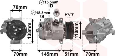 Van Wezel 5200K140 - Kompresors, Gaisa kond. sistēma www.autospares.lv