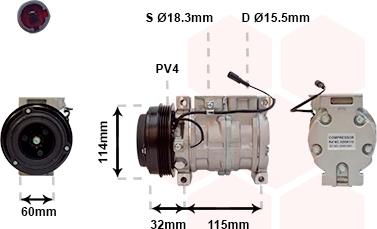 Van Wezel 5200K110 - Kompresors, Gaisa kond. sistēma www.autospares.lv