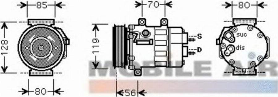 Van Wezel 0900K254 - Kompresors, Gaisa kond. sistēma www.autospares.lv