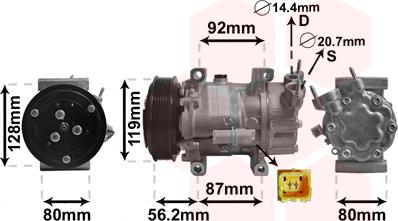 Van Wezel 0900K214 - Kompresors, Gaisa kond. sistēma autospares.lv