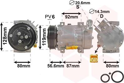 Van Wezel 0900K238 - Kompresors, Gaisa kond. sistēma autospares.lv