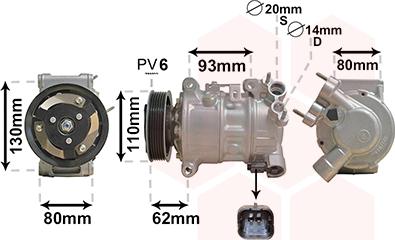 Van Wezel 0901K707 - Kompresors, Gaisa kond. sistēma www.autospares.lv