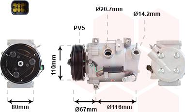 Van Wezel 0901K725 - Kompresors, Gaisa kond. sistēma www.autospares.lv