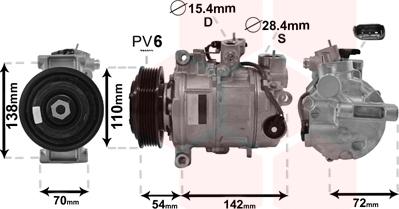 Van Wezel 0600K495 - Kompresors, Gaisa kond. sistēma www.autospares.lv