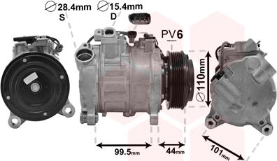 Van Wezel 0600K493 - Kompresors, Gaisa kond. sistēma autospares.lv